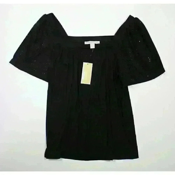 MICHAEL Michael Kors Tops - NEW! MICHAEL Michael Kors Women’s M Square Neck Eyele Short Sleeve Top NWT $98